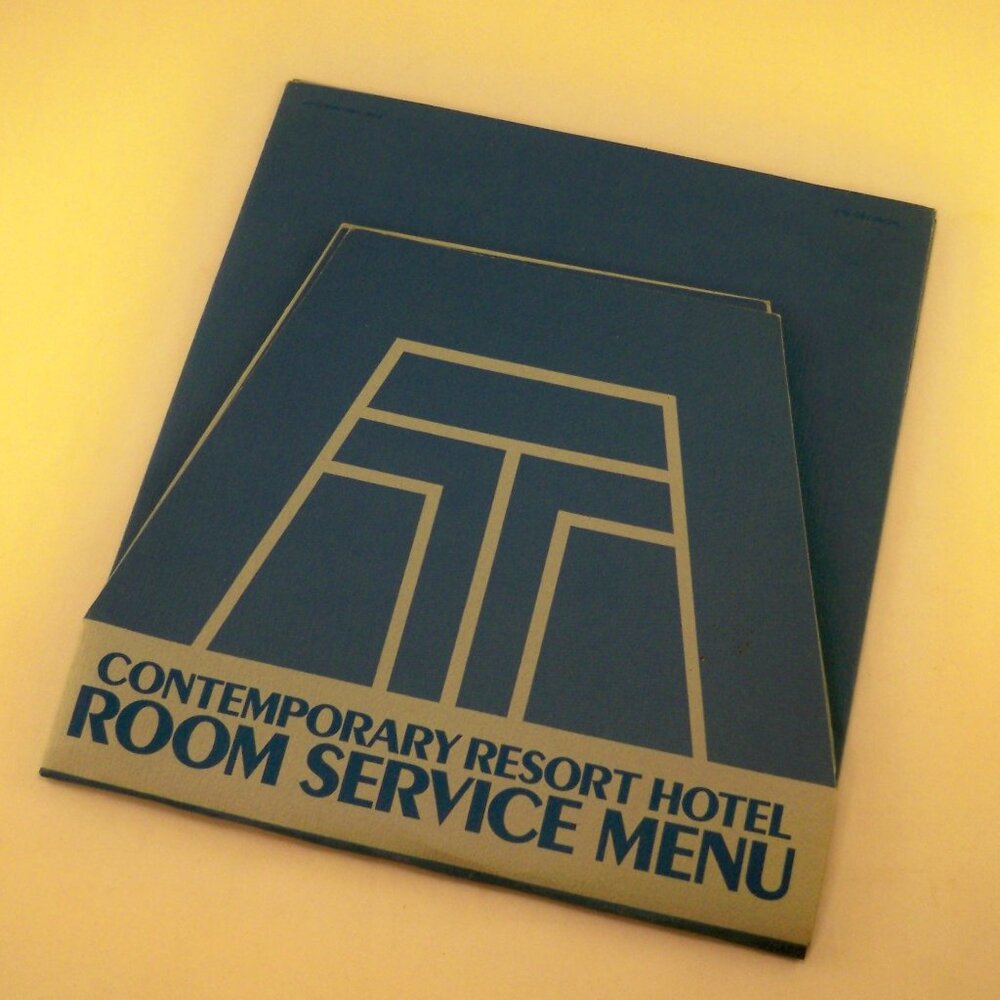 Rare Disney World Contemporary Room Service Menu 77 Vintage Ephemera